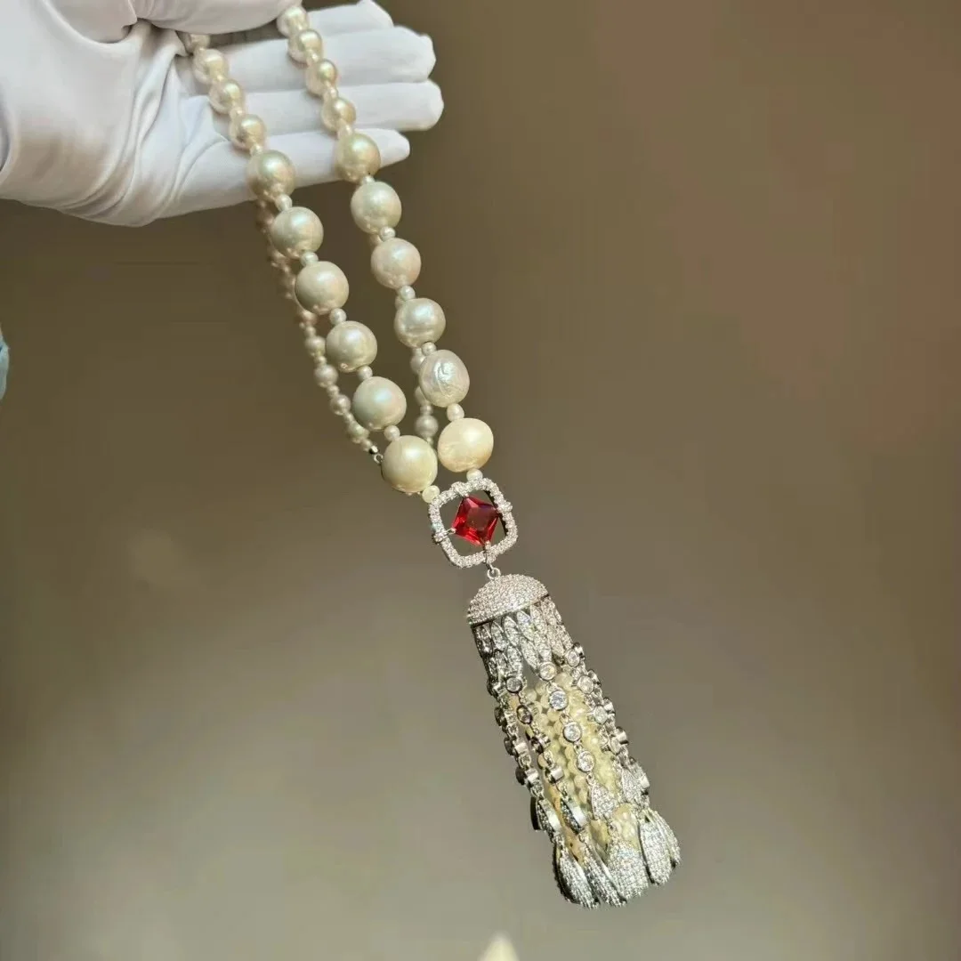 1 PC Big Gold Plated Crystal Cubic Zircon CZ Micro Pave Bell Shape Connector Tassel Pendant For Pearl Necklace Jewelry DIY