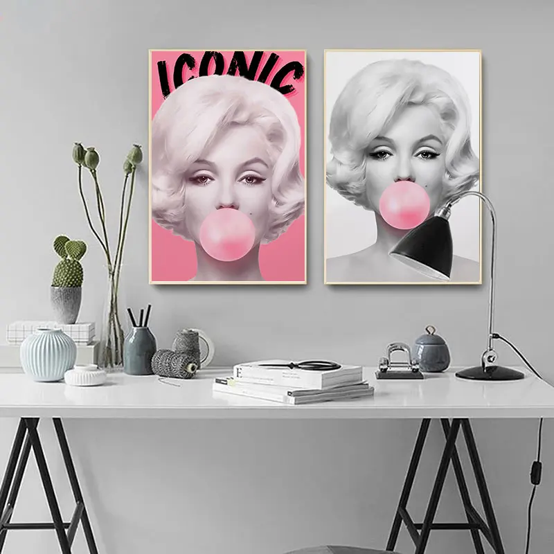 European American Style Elegant Women And Sculptures Poster Blowing Bubbles Canvas Painting Wall Art Pictures Room Home Decor