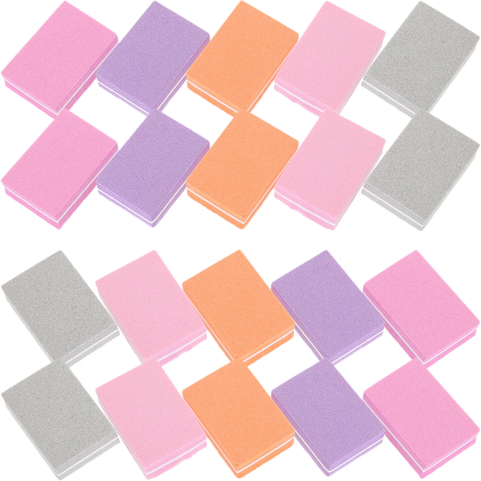 Bloc de polissage éponge pour lime à ongles, outil de meulage de manucure double face pour le ponçage des ongles des pieds, tampon Compact Portable 50 pièces
