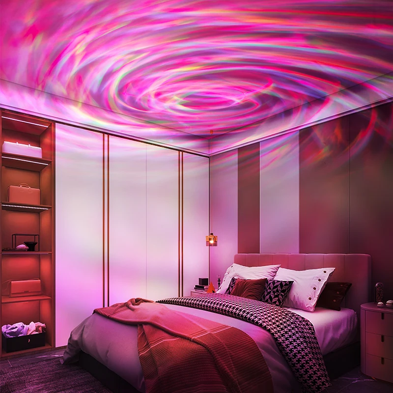 LED Star Projector Ocean Wave And Nebula Night Light Room Rotating Star Projector Light Bedroom Romantic Decor Party Decor.