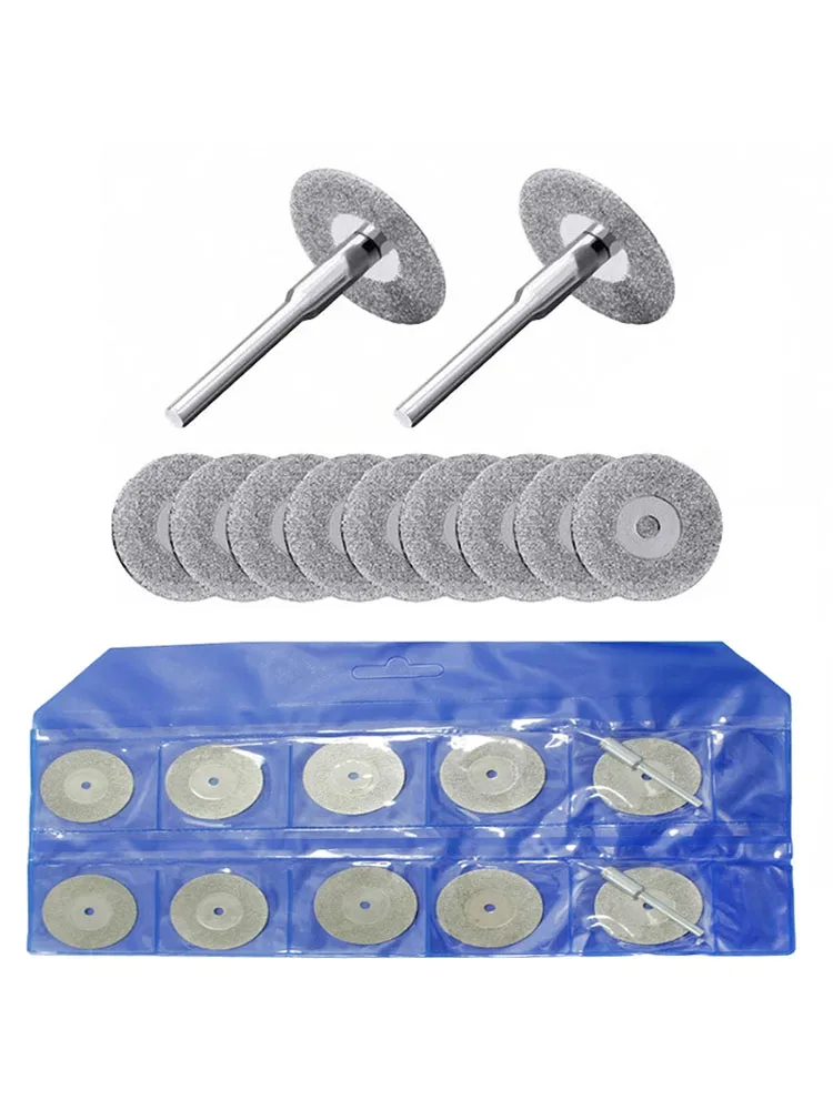 

10PCS 16-50mm mini cutting DiscTile Diamond Coated Grinding Polishing Rotary Grind Rotary Cutter Tool Accessories with 3mm Shank