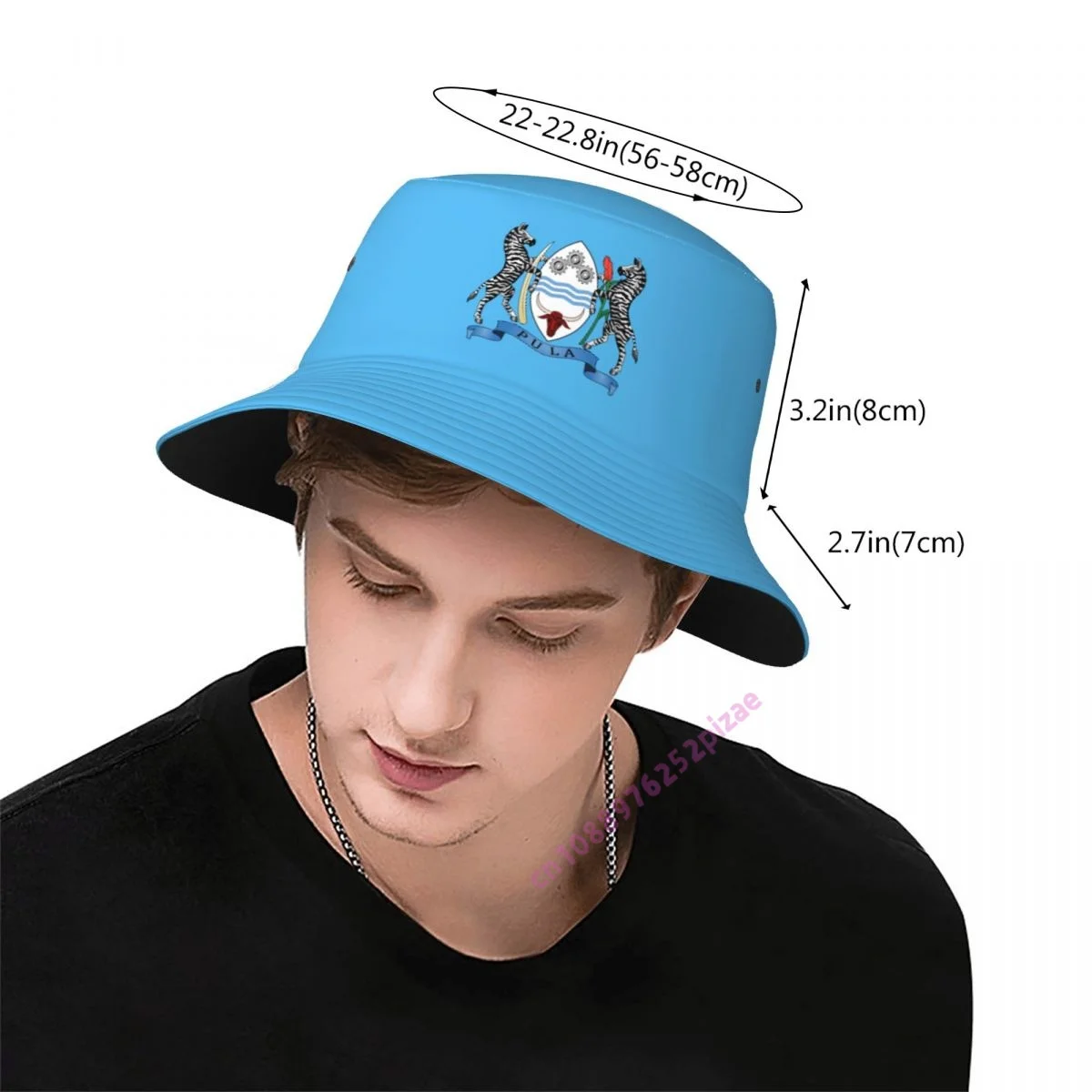 Botswana 3D Flag Men Women Soccer Bucket Hat Outdoor Sun Protection Cap Breathable Mesh For Fisherman Camping Hiking