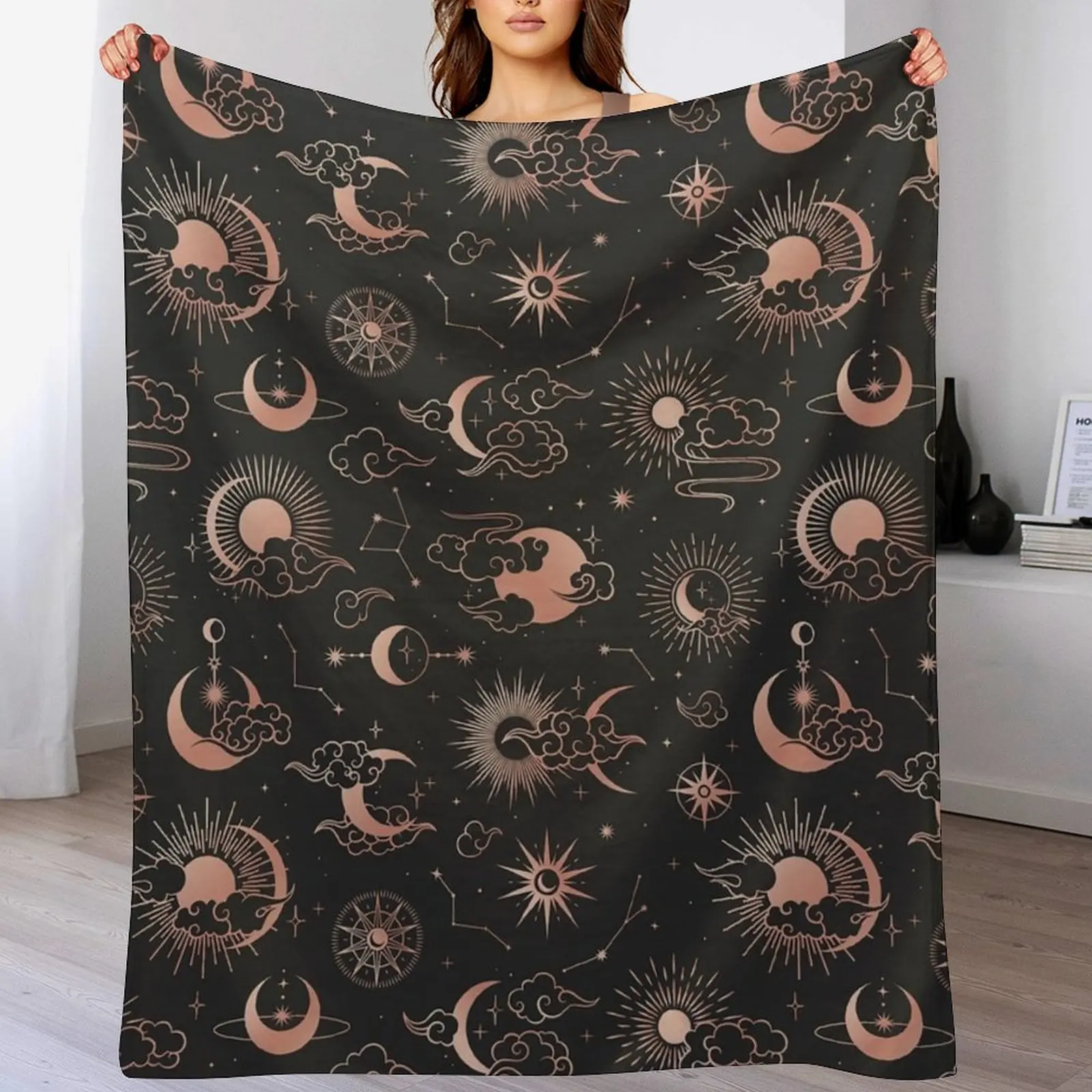 

Moon and Sun Throw Blanket Decorative Sofas Blankets For Bed Heavy Thin Blankets