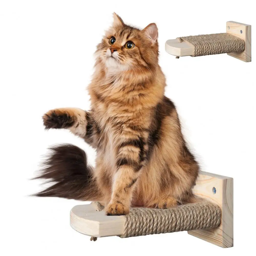 

Cat Climbing Steps Sisal Hemp Covered Pet Scratching Step Cage Mounted Cat Stairs with Install Screws for Cats