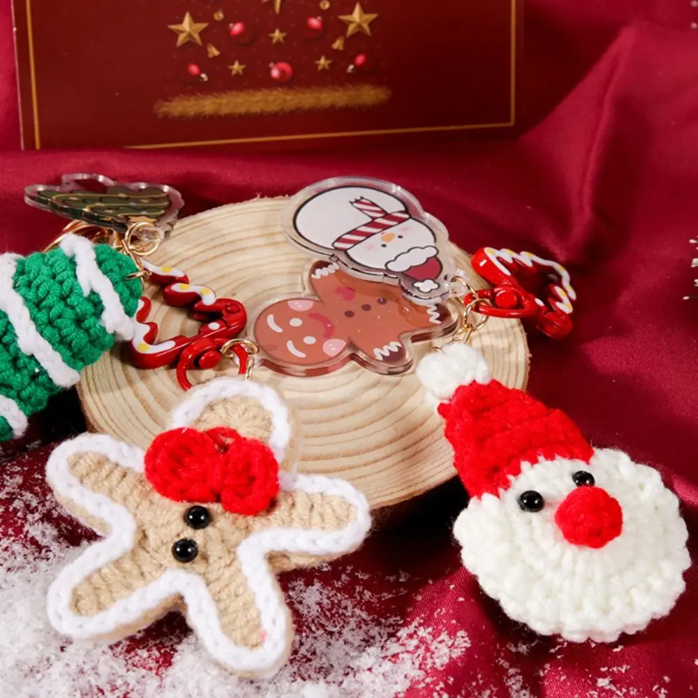 

Knitted Doll Christmas Tree Keychain Ornament Cute Christmas Stocking Keychain Kawaii Handmade Hanging Elk Pendant Home Decor