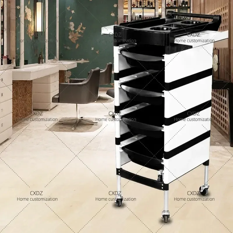 New Hair Salon Trolley Retro Barber Shop Cart for Perm and Dye Tools Professional Hairdresser Storage Rack Direct Sales