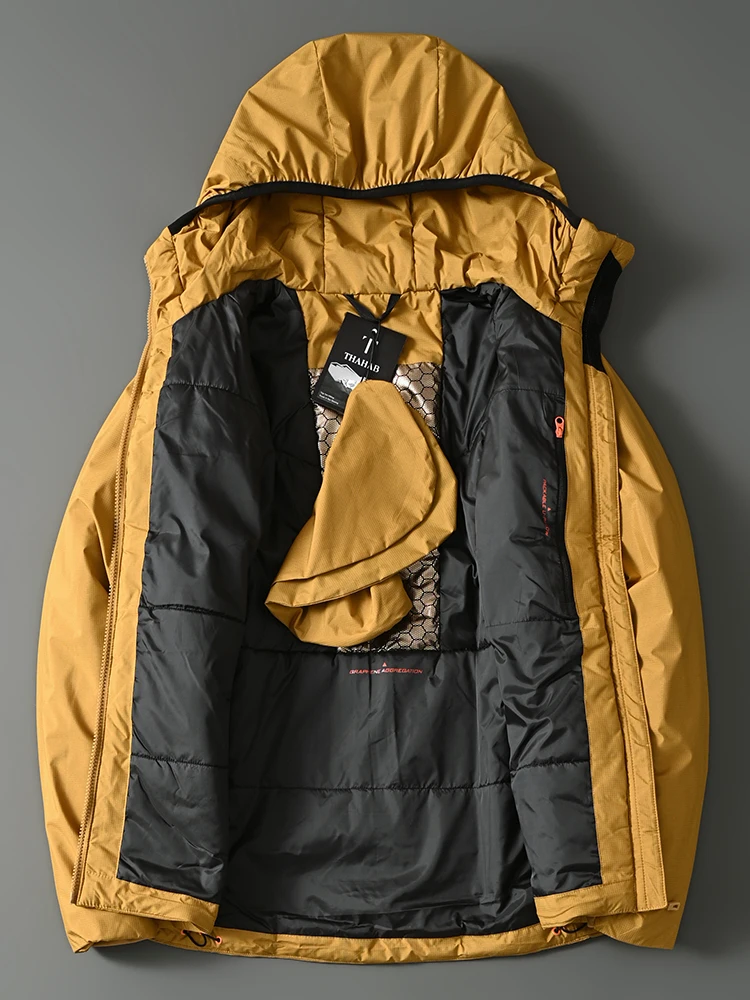 سترة رجالية مقاومة للبرد القاسي في الهواء الطلق مقاومة للرياح وتقنية التدفئة من الجرافين مملوءة بالقطن، طراز حضري عصري #4