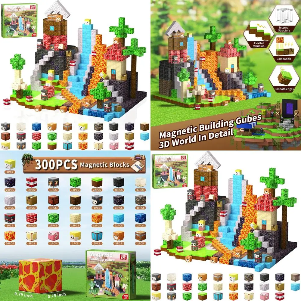 300-teiliges mehrfarbiges 3D-Baustein-Set, pädagogisches STEM-Konstruktionsspielzeug