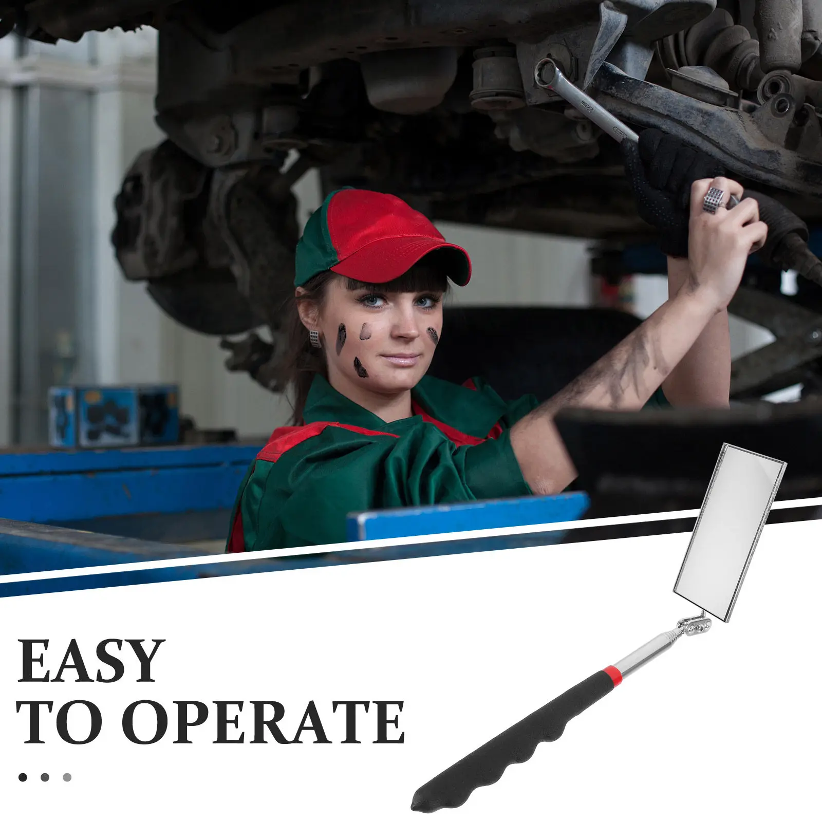 Telescoping Inspection Mirror Flexible Extendable Mechanic Mirror Adjustable High Definition Viewing Tool for Auto Repair