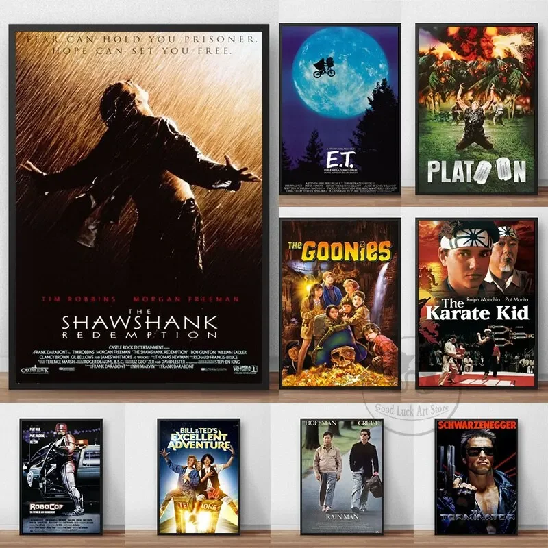 80er Jahre klassische Filmplakate, Leinwanddruck, Wandkunst für Bar und Wohnzimmer, Hoom-Dekoration