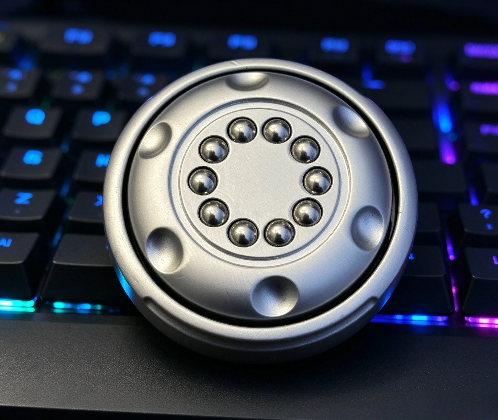 EDC Fidget Spinner with Steel Balls, Pocket Fingertip Rotation Stress Relief Toy for Adult Collection, ADHD Sensory Desk Gadget
