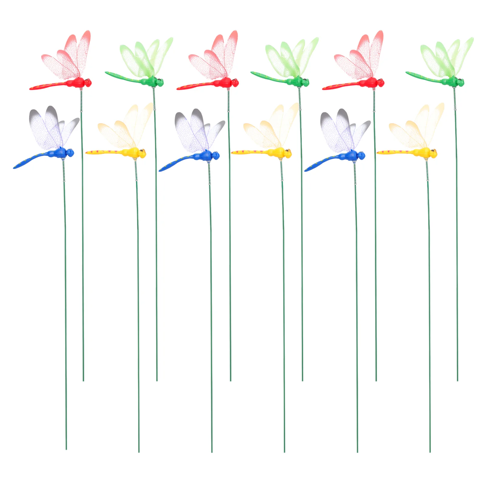 

12 Pcs Simulation Three-Dimensional Dragonfly Artificial Stakes Garden Patio Decor Fairy Yard Inserted Sign Grass