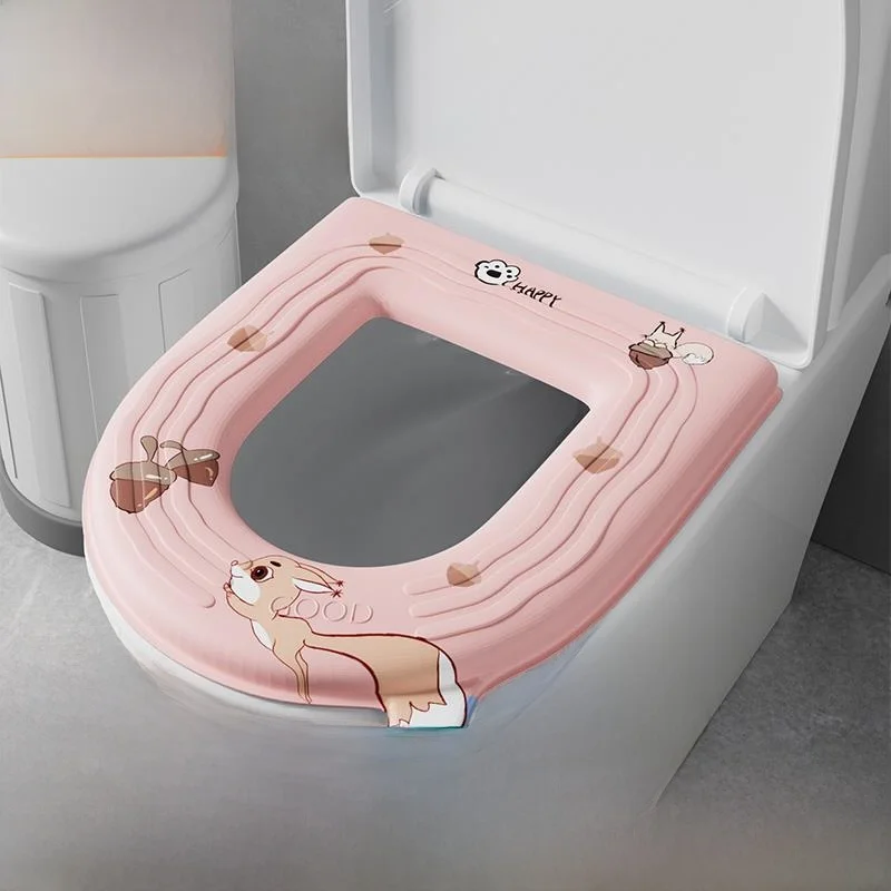 

Waterproof Toilet Cover Home Use Warm Stiy EVA Toilet Cuion All Season Universal Toilet Bowl Cover Cartoon Design