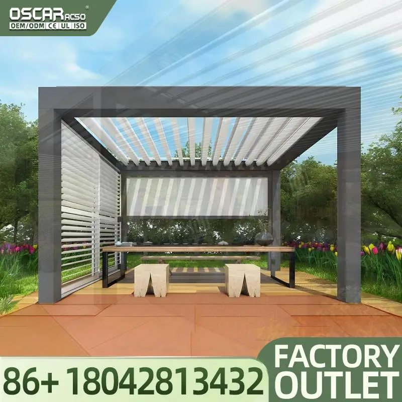 4m X 3m 13 X 19 20 by 30 Foot Aluminum Louvered Outdoor Shading Structure Pergola