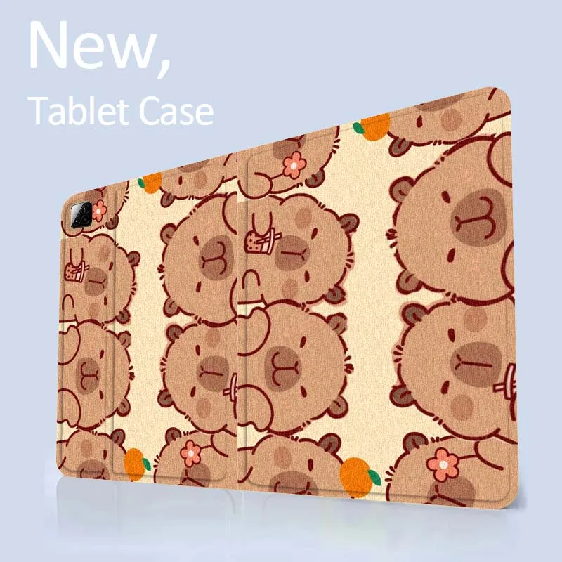 

Capybara Cartoon Cute Art For Xiaomi Redmi Mi Pad 4 5 6 6s 7 7s SE Pro 2 11 Plus Max 12.4 11 11.2 12.5 8.7 inch Tablet Case