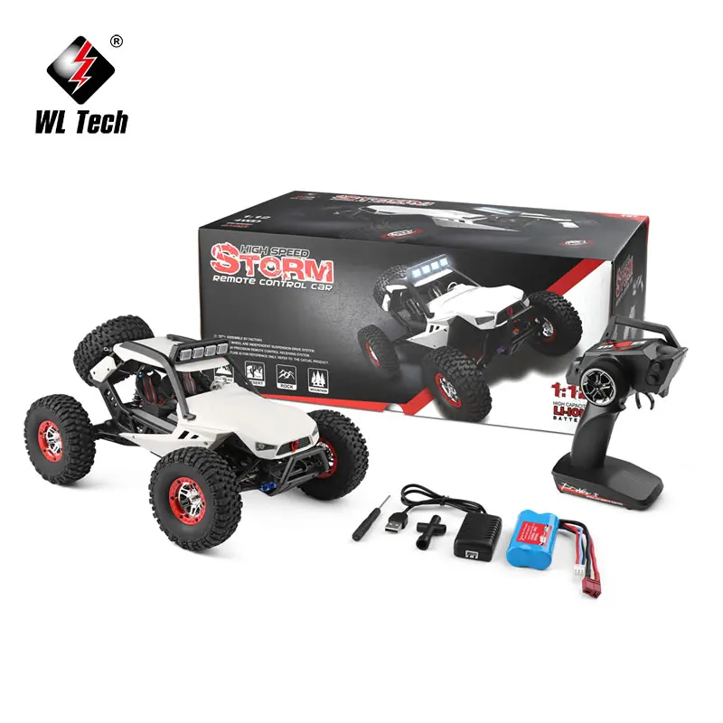 WL 12429 WLtoys 1/12 4WD RC Racing Car High Speed Off-Road Remote Control Alloy Crawler Truck LED Light Buggy Toy Kids Gift RTF