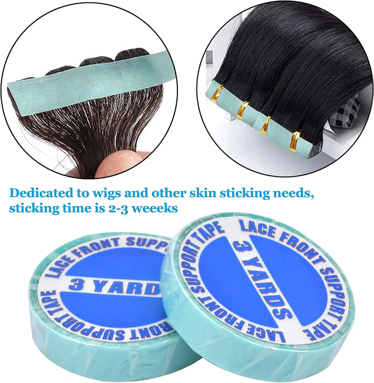 

2pcs/Lot Double Sided Adhesive Tape Lace Front Support Tape Waterproof Wig Tape for Wigs Toupees Hairpieces Hair Extension