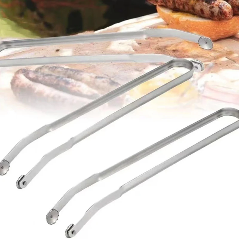 

BBQ Sausage Turning Tongs Barbecue Clip Multipurpose Cooking Grill Tongs High Temperature Resistance Metal Sausage Turning Plier