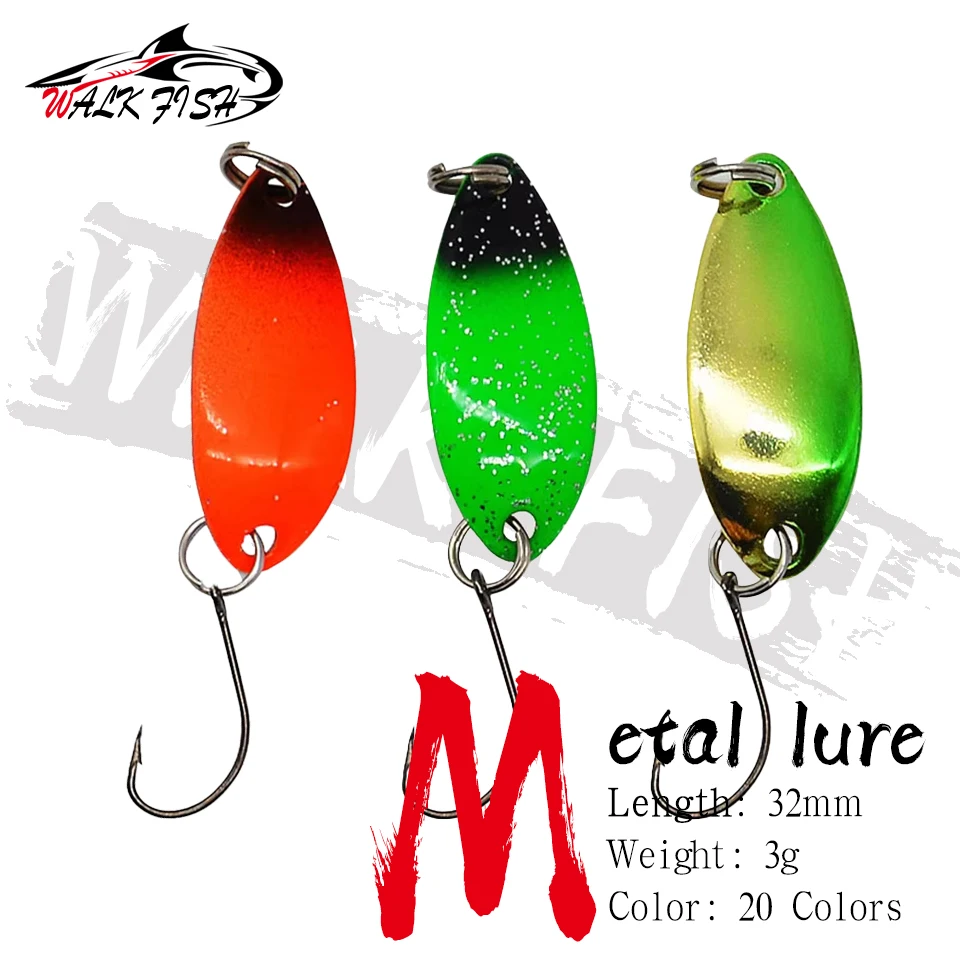 WALK FISH 1Pcs 3g 3.2cm Metal Fishing Lure Sequined Colored 