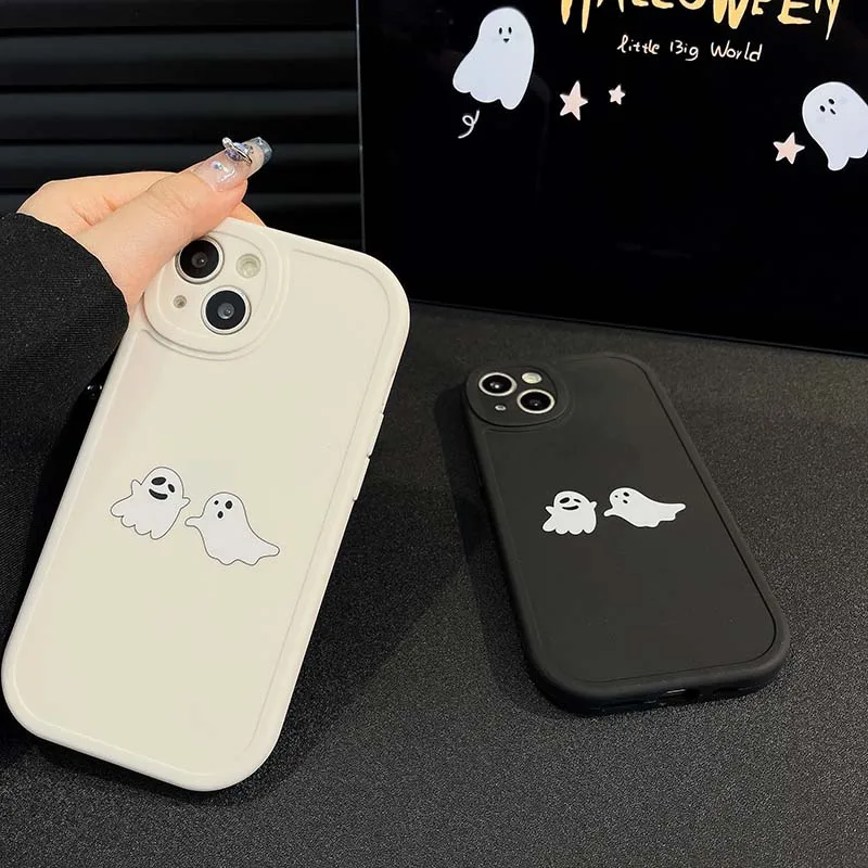 Halloween Ghost Phone Case For iPhone 14 13 12 11 Pro XS MAX XR 7 8 Plus Mini Silicone Cover Cases