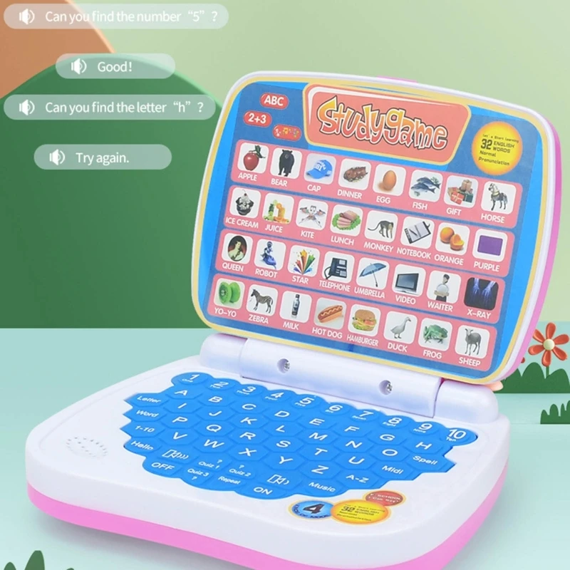 

Kids Learning Machine Laptop Toy with Sounds and Music Encourages Letter, Spelling, Number, Food and Animal Recognition