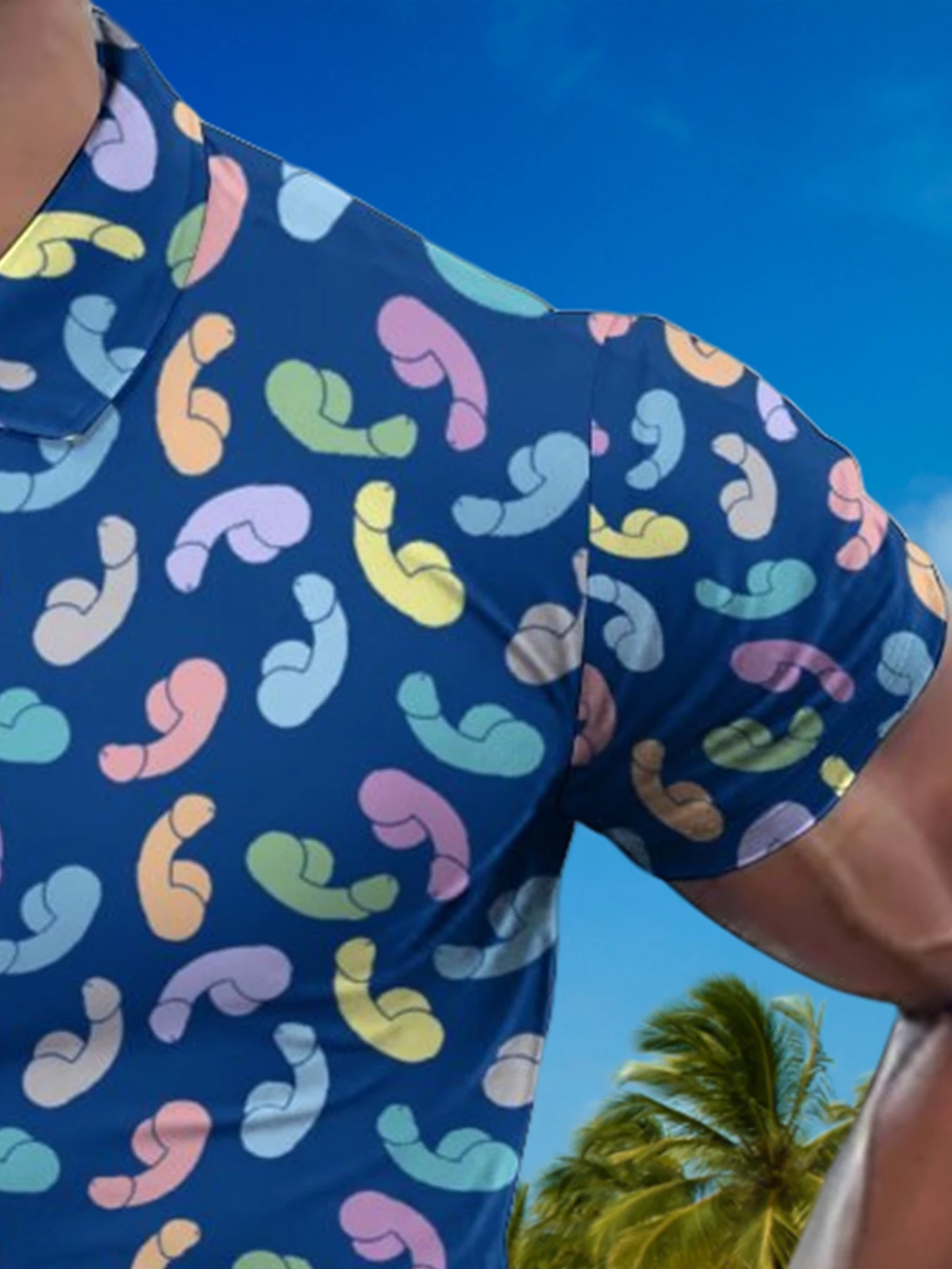 قميص بولو بياقة مطبوعة ثلاثية الأبعاد، بلوفر رجالي بأكمام قصيرة، مقاس كبير، ملابس رياضية كاجوال، موضة الصيف، مريح للتنفس