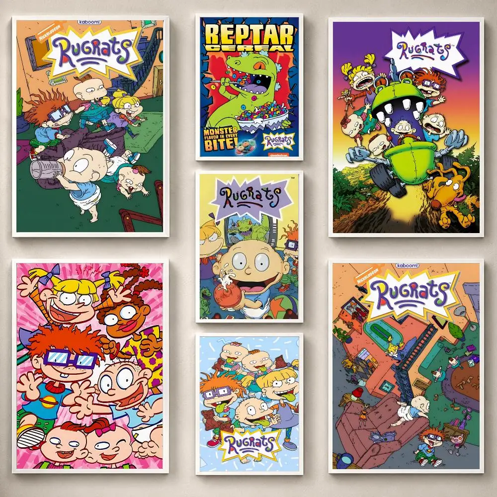 Cartoon R-Rugrats Poster PP Self-Adhesive Removable HD Waterproof Wall art Suitable Bedrooms Living Rooms Gifts