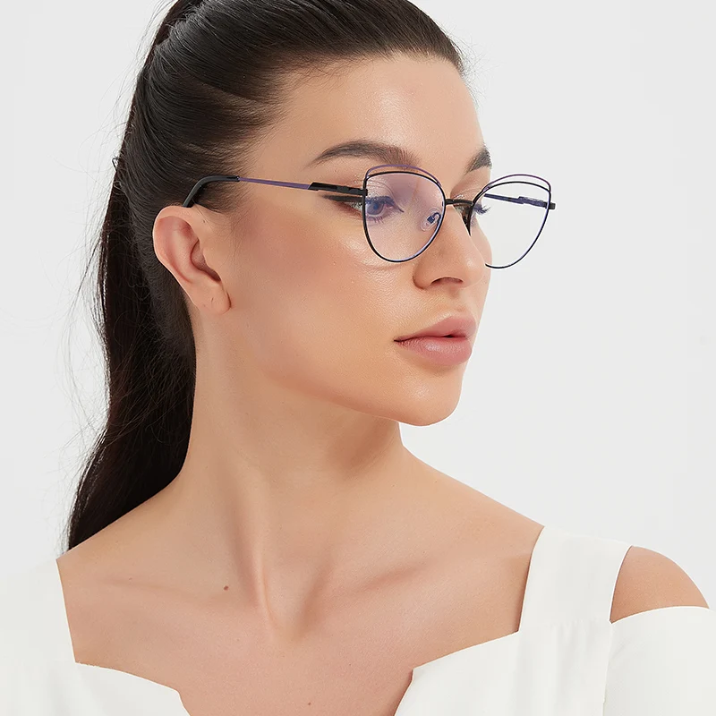 Anti-Blue Light Rays Eyeglasses Frame Women Cat Eye Glasses Brand Designer Clear Lens Computer Optical Eyewear