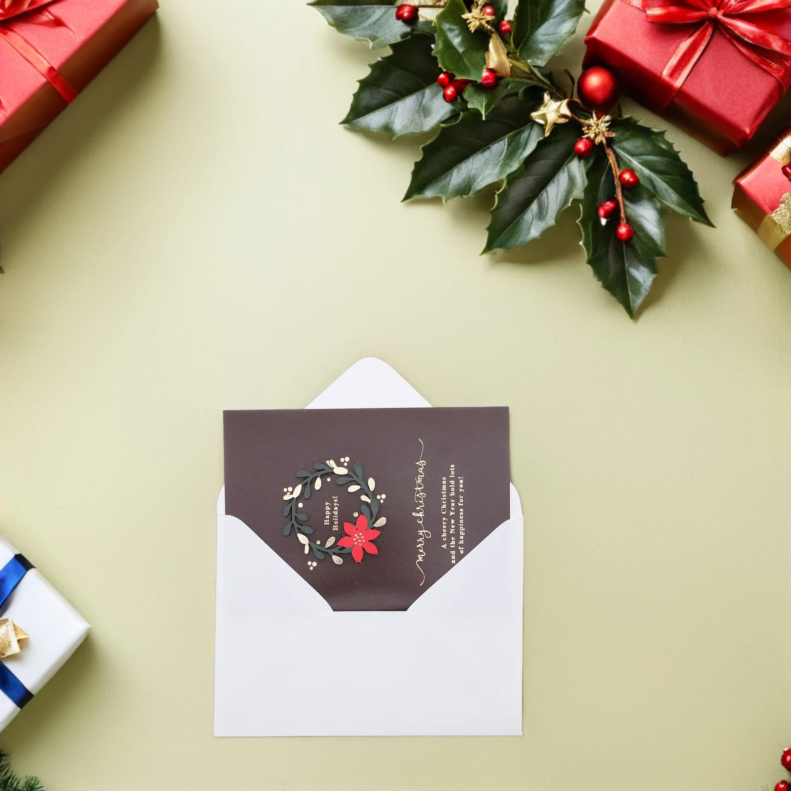 

20 Sets Christmas Cards With Envelopes Blank Vintage Holiday Greeting Cards For Xmas Party Festive Celebration Bulk Paper Card