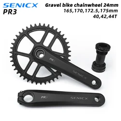 SENICX Crankset PR3 Road Cyclocros Crank 165/170/172.5/175mm Chainring 40/42/44T for Gravel Folding Bike 9/10/11/12 Speed  NEW