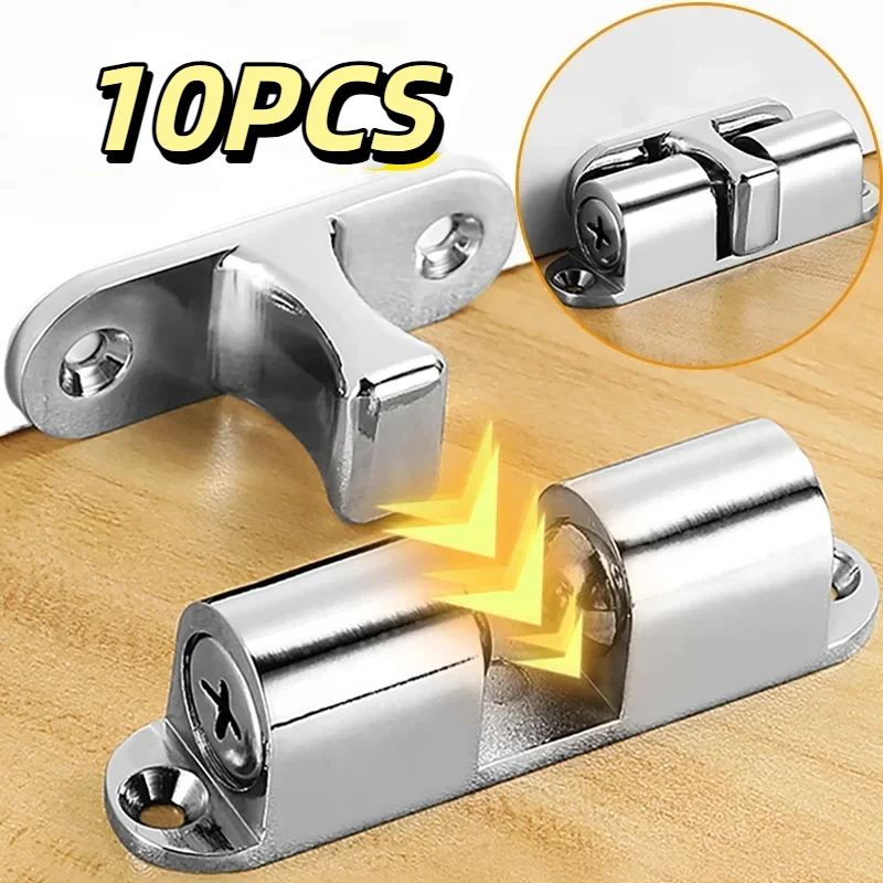 

1/10 шт., мебельная дверная шаровая защелка, латунная двойная роликовая пружинная шариковая защелка, дверная защелка шкафа, регулируемая натяжная защелка