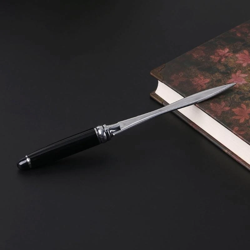 Edelstahl -Buchstabenöffner Metallgriff Umschläge Schneidmesser geteiltes Datei