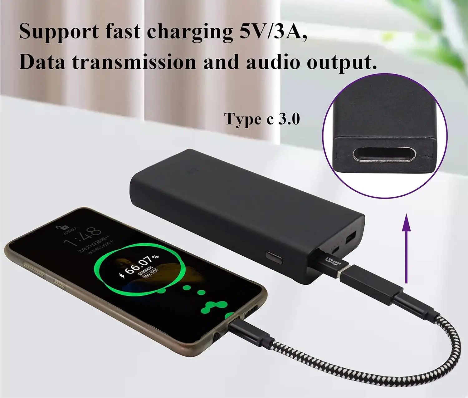 USB 3.0 zu Typ-C Adapter, USB Typ-C Buchse zu USB 3.0 A Stecker Konverter für USB-Anschlüsse an PCs, Laptops, Ladegeräten und Typ-C Anschlüsse U-Disk – Detail 5