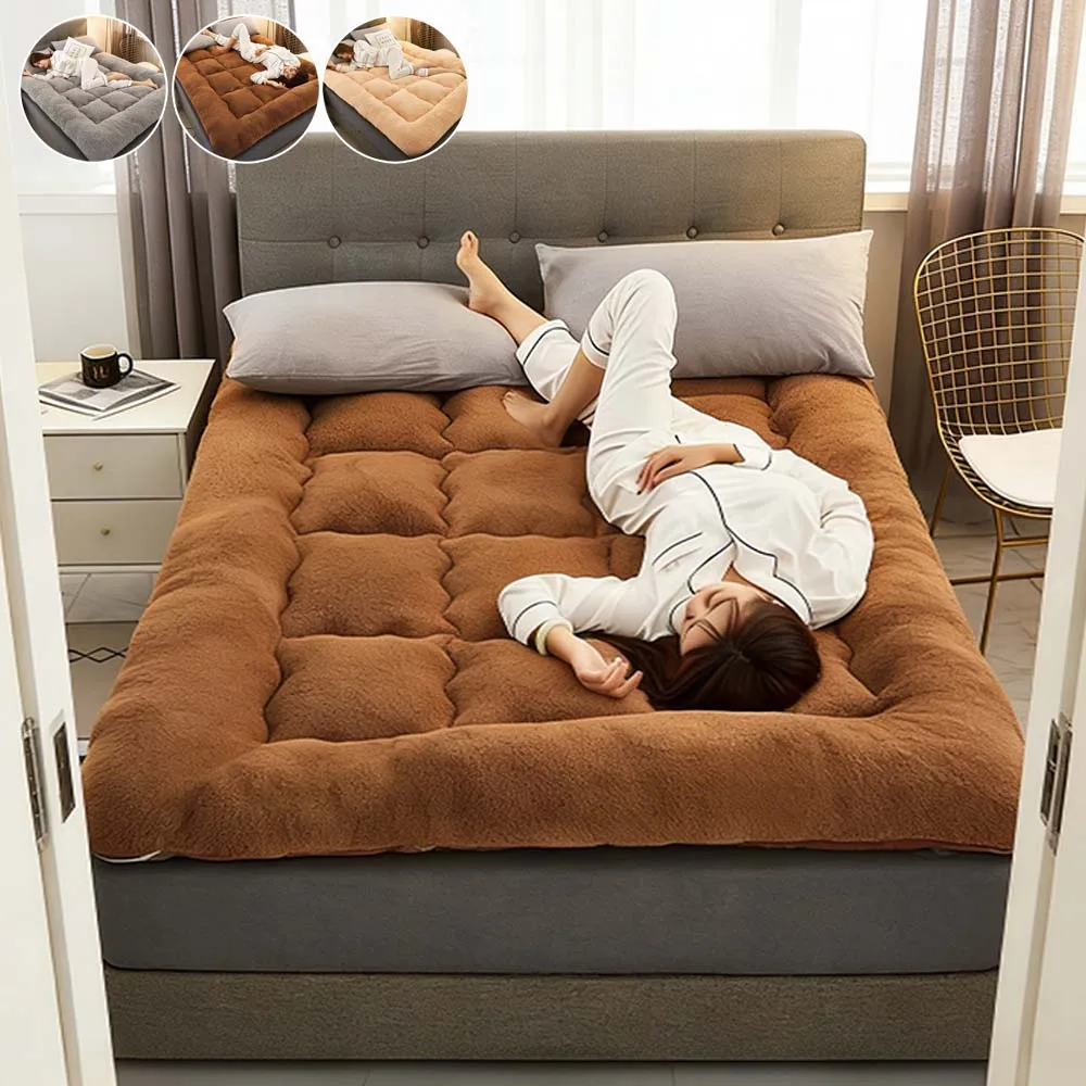 

Ultra Thick Warm Lamb Wool Mattress Soft Non-Slip Foldable Tatami Bed Mat Comfortable Sleeping Pad for Student Dorm Home Camping