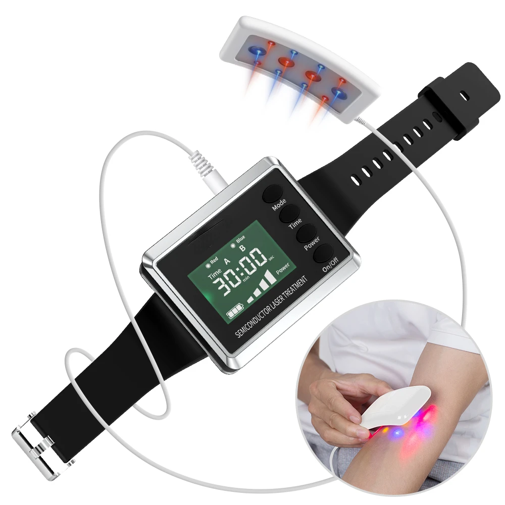 3 in 1 Cold Red Light Wrist Watch Reduce Pain for Rhinitis Joint Wound Smart Watch