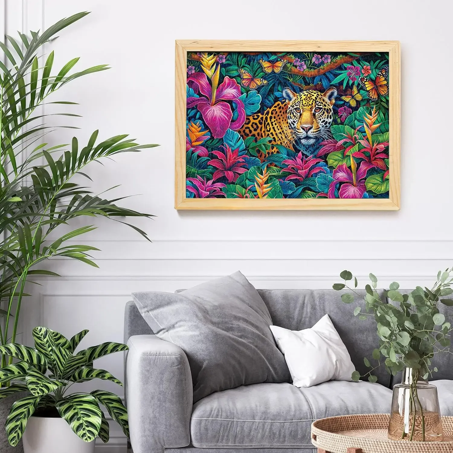 Jungle Leopard Adult Wooden Puzzle 1000/500/300Pcs Jigsaw Puzzles for Gameroom Bedroom Livingroom Party Birthday Party Gift