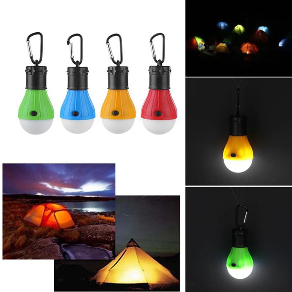 Linterna LED para acampar, lámpara de tienda de campaña, bombilla de luz de emergencia, impermeable, portátil, linterna colgante de aventura, alimentada con pilas AAA