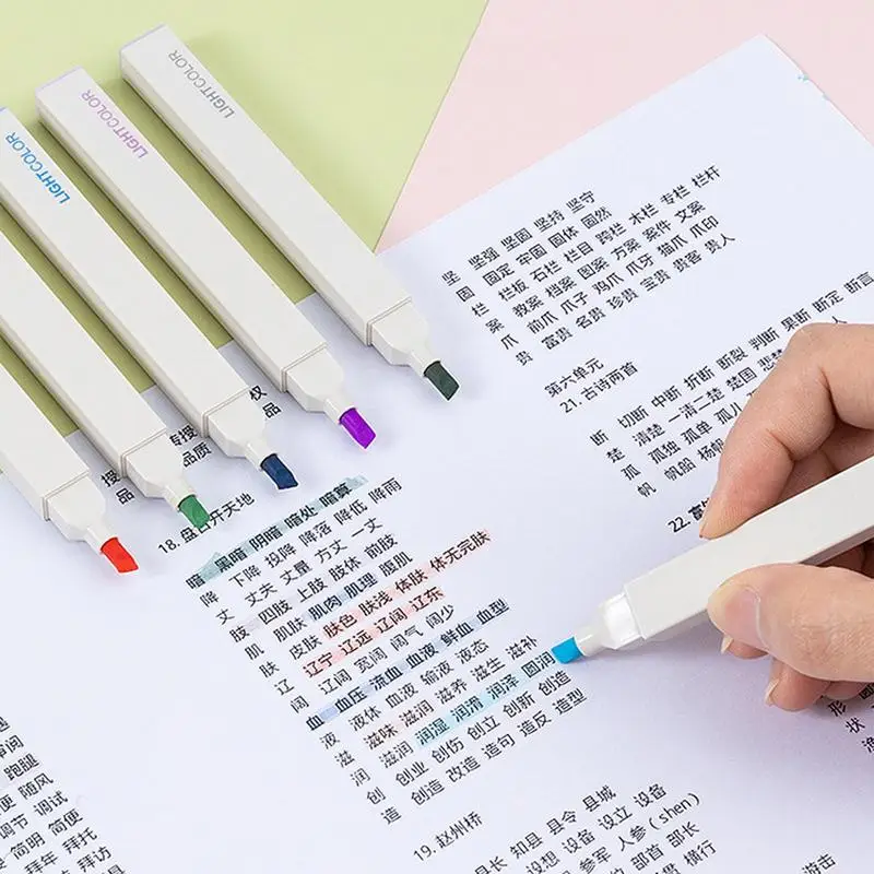 Pastel Highlighters Bulk 6 PCS Pastel Markers With Soft Chisel Tip Fast Drying Highlighter Set For Broad Highlighting Or Fine