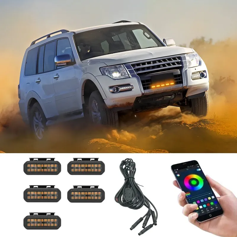 

Светодиодный передний светильник на решетке для Mitsubishi lancer L200 pajero, автомобильные дневные ходовые огни, лампа для бровей для пикапа, Offroad, 12 В