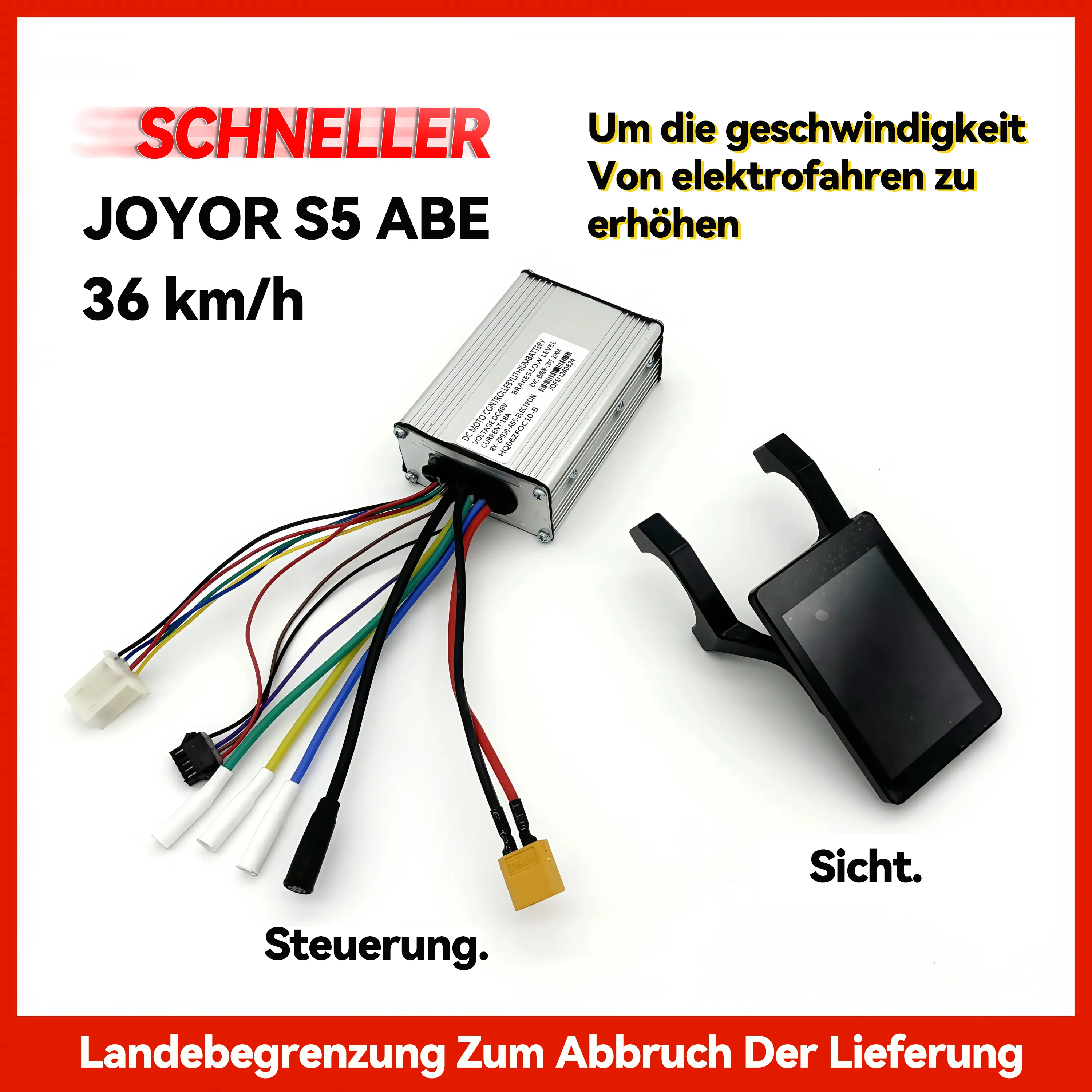 

JOYOR S5 ABE Geschwindigkeitsbegrenzung Aufhebungsset zur Geschwindigkeitserhöhung des Elektrorollers (Controller und Anzeige)