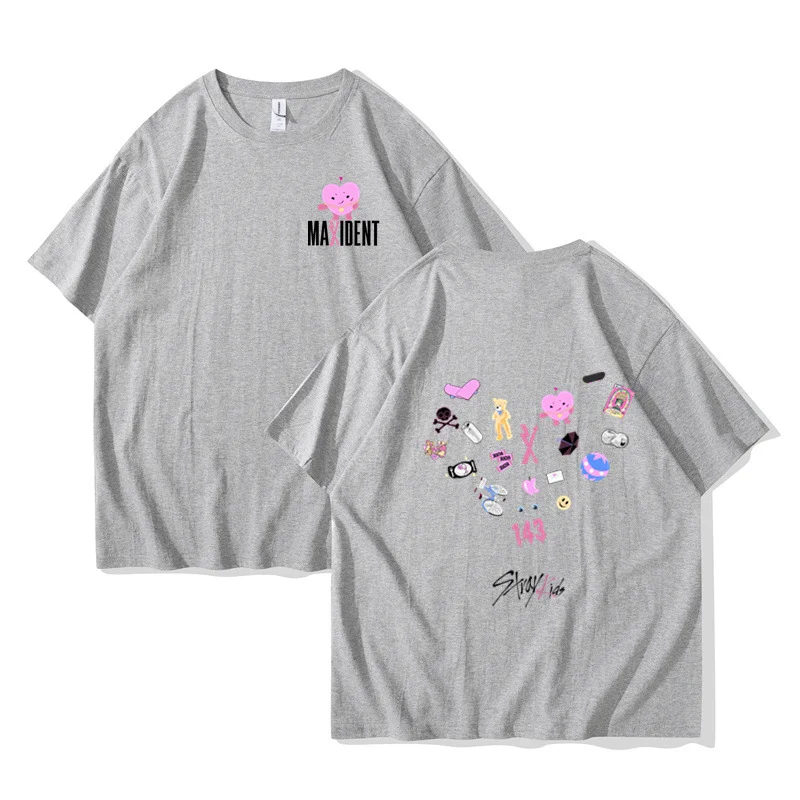 Hot Stray Kids Maxident T-Shirt Women Men Summer Casual Kpop Short Sleeve T-Shirt Men\'s T-shirts Couple T-shirts