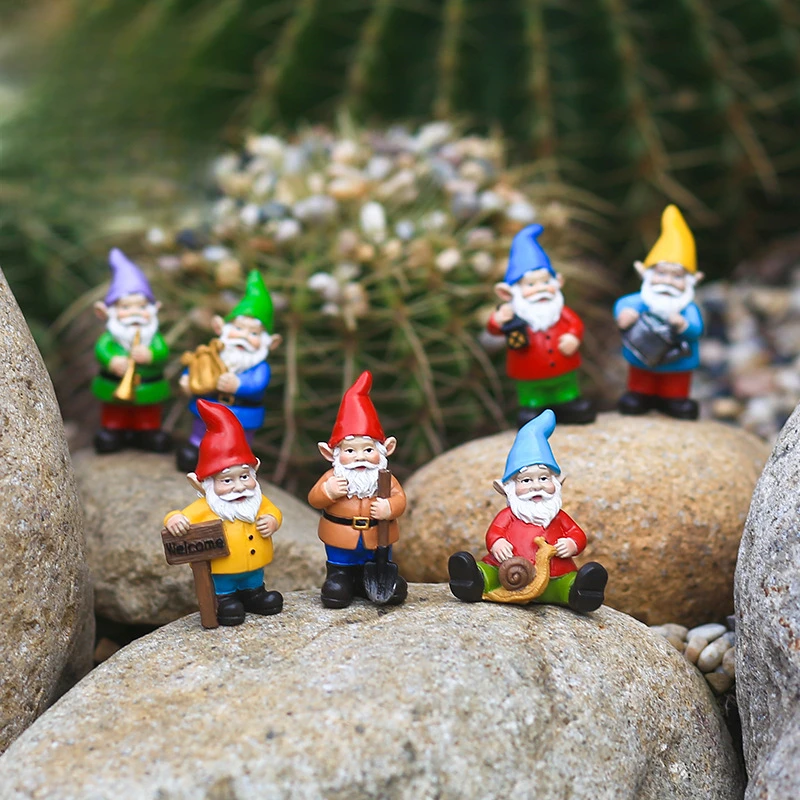 

6,5 см садовые фигурки, набор украшений «Семь гномов», 7 шт., подарок, рождественские подарки, поделки из смолы, коллекция ремесел, аксессуары для предметов