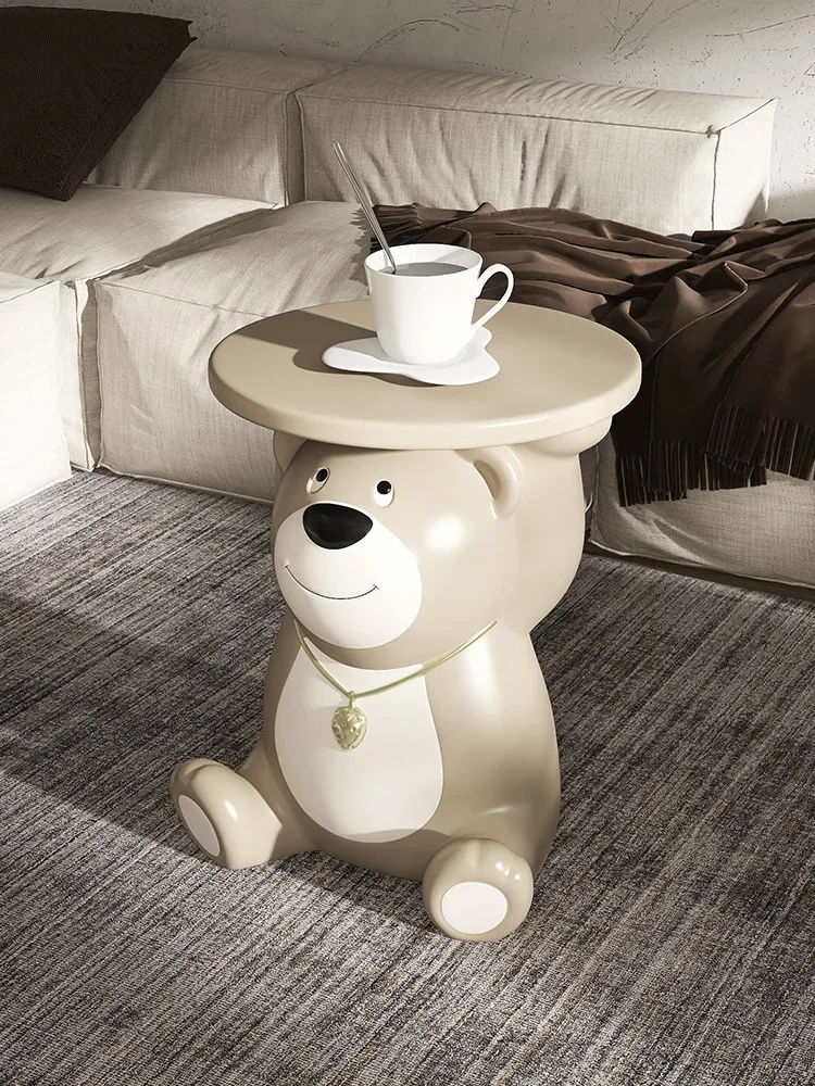 Nordic Strawberry Bear Coffee Table Luxury Living Room Furniture Side Tables Creative Home Accessories Bedroom Bedside Tables