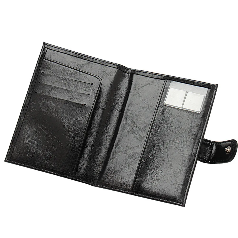 Men Women Fashion Oil Wax PU Leather Passport Cover Wallet Hasp Credit ID Cards Organizer Document Passport Holder Travel Purse