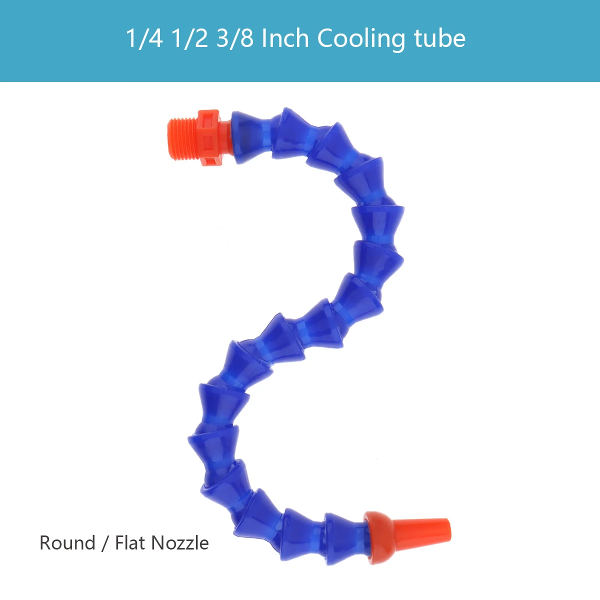 

1/4 1/2 3/8 Inch Plastic Flexible Water Oil Cooling Tube Hose with Flat / Round Head Nozzle for CNC Milling Lathe Coolant Tube