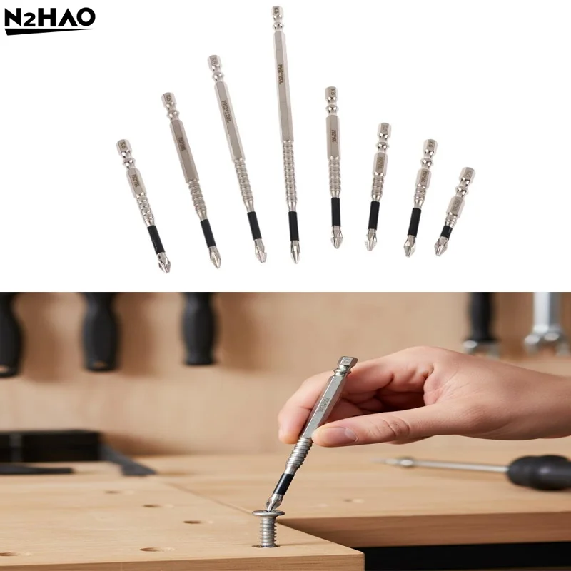 3/4/5/6/9PCS Upgraded Non-slip PH2 Impact Driver Bit Set With Magnetic Screwdriver Tool 25-150mm Non-slip WaterProof Bits