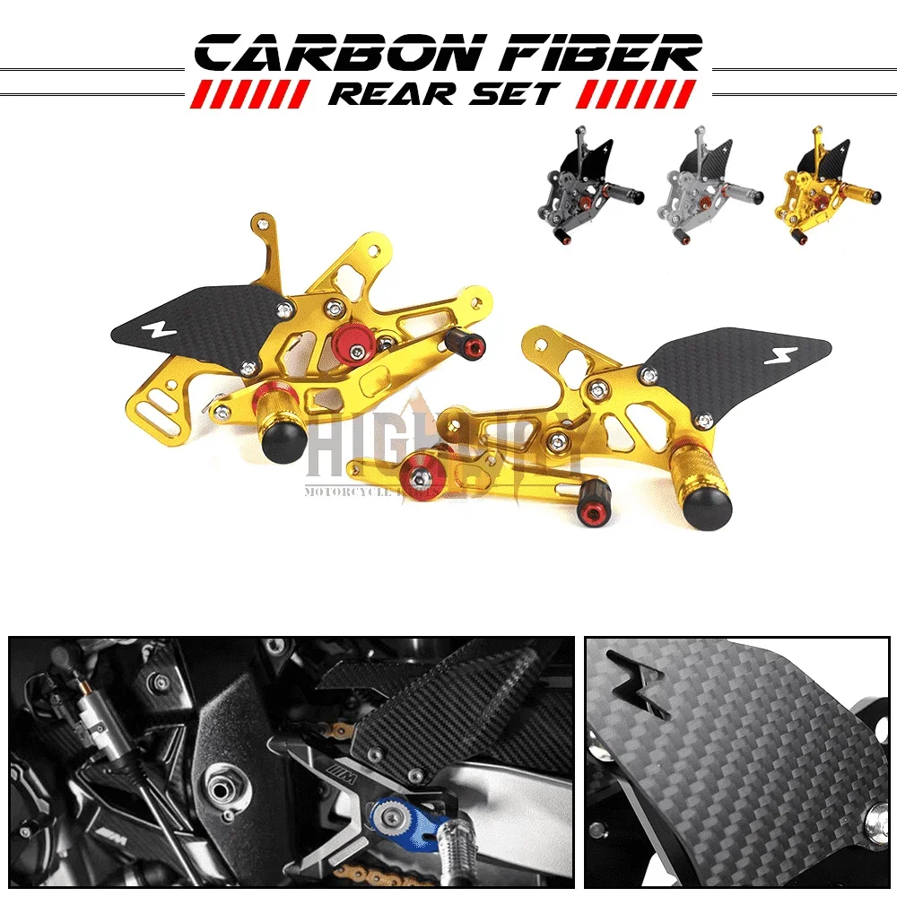 

Motorcycle CNC & Carbon Fiber Footrest Rear Sets Adjustable Rearset Foot Pegs for BMW S1000RR S 1000 RR 2015-2018