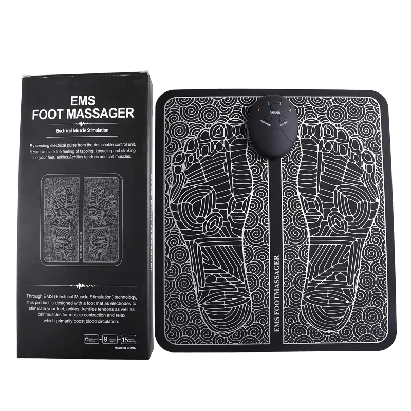 

Physiotherapy Tens EMS Foot Massager Pad Electric Muscle Stimulator Mat Trainer Electric Massage Cushion Foot Mat Pain Relief