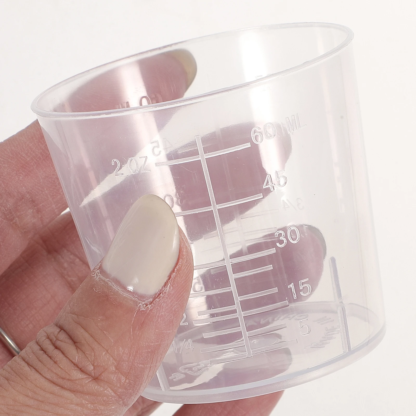 

10Pcs 60Ml Plastic Graduated Measuring Cup Heavy Duty Beaker for Liquid Container with Clear Scale Wide Mouth Easy