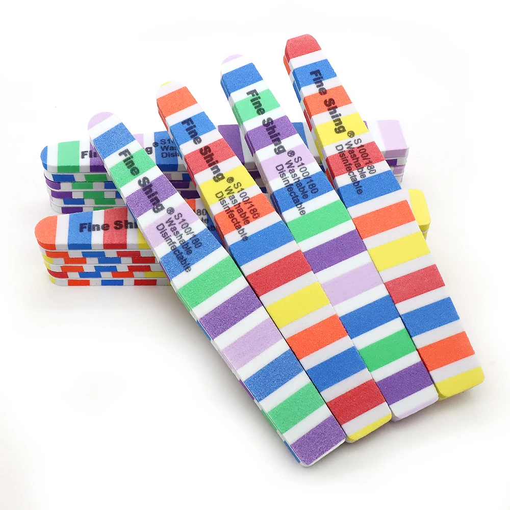 3/5/8Pcs Nails File 100/180 Grit Rhombus Colorful Sponge Nail Art File For Manicure Pedicure Nail Supplies Sanding Files Buffer